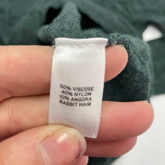 Trouve Sweater Womens Small Green V Neck Knit Rabbit Hair Blend Everyday - Picture 5 of 8